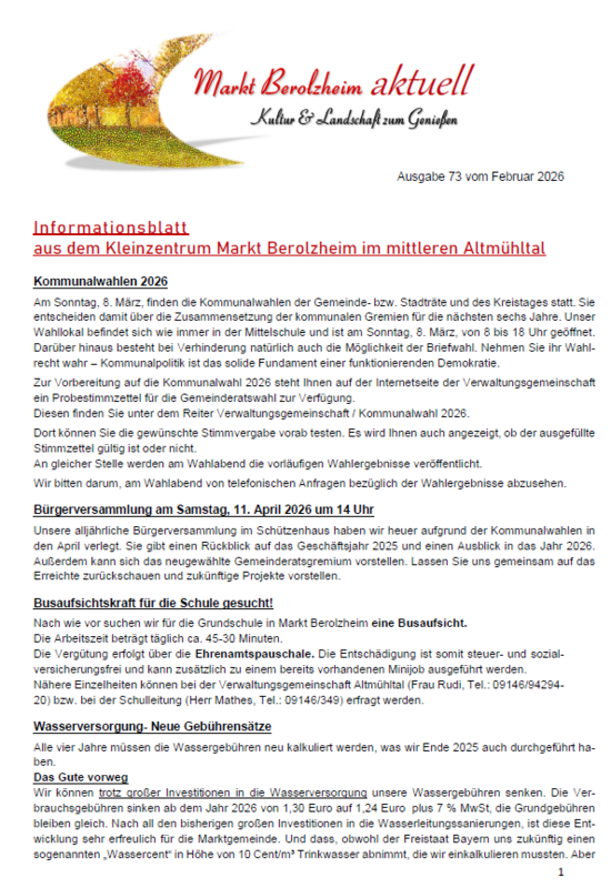 Infoblatt Ausgabe 73