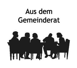 Konturenbild einer Gemeinderatssitzung mit Schriftzug "Aus dem Gemeinderat"